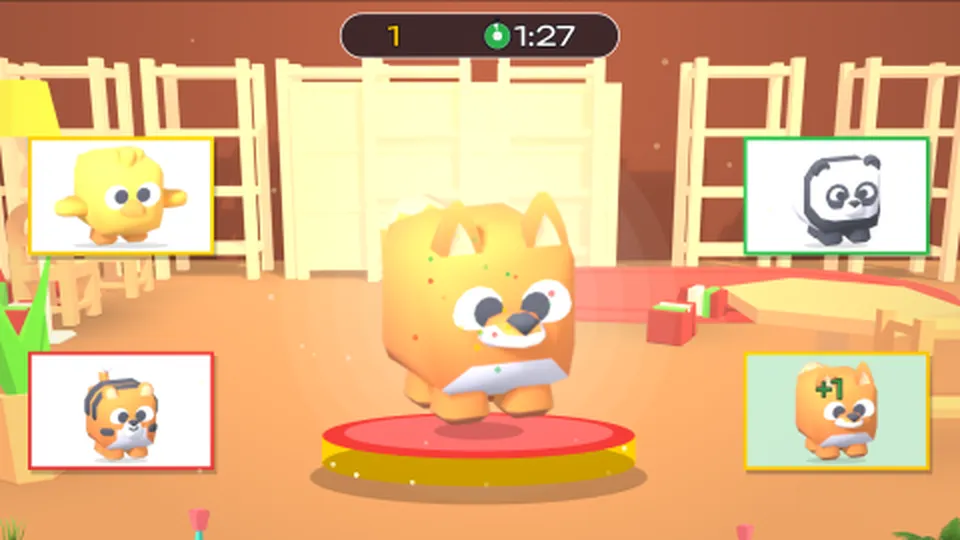 Музей игрушек: найди пару — кадр игры для интерактивного стены
