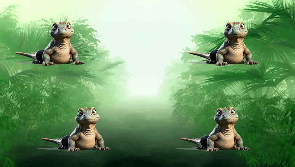 Наступи на ящерок для детей 3–7 лет: кадр игры «Ящерки» для интерактивного пола